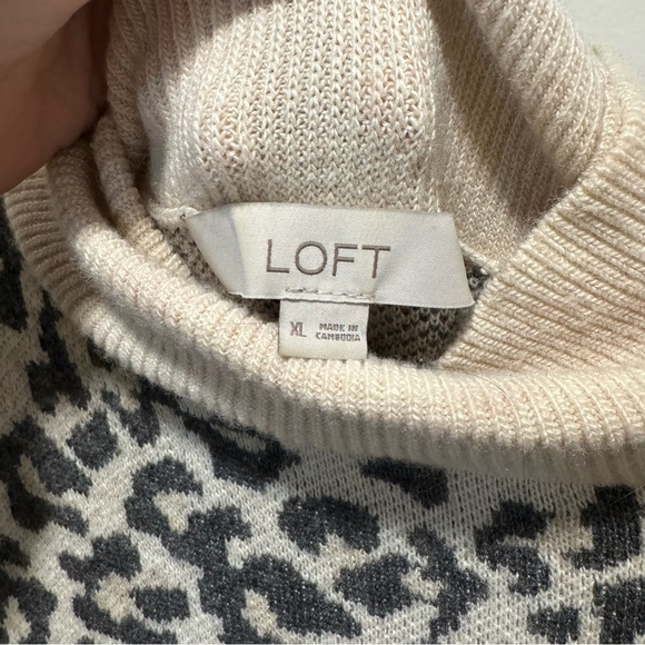 Loft Leopard Turtleneck Sweater Dress - Picture 5 of 7
